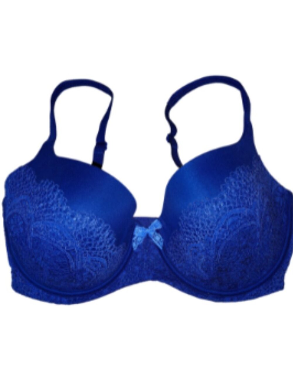 Victoria Secret Lined Demi Bra 34DDD Blue Lace Underwire Convertible Strap